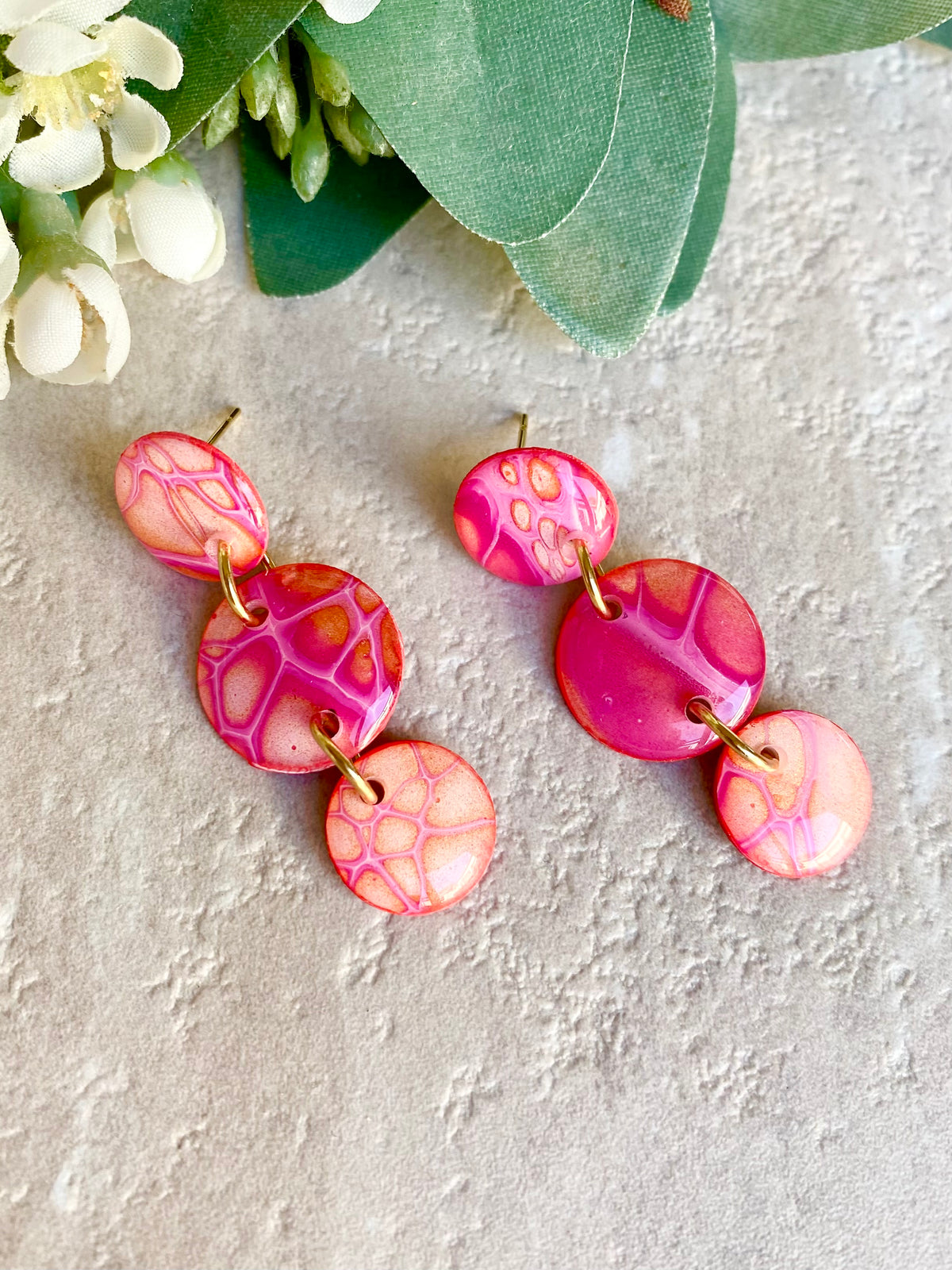Pretty Pink Artisan Stud Earrings