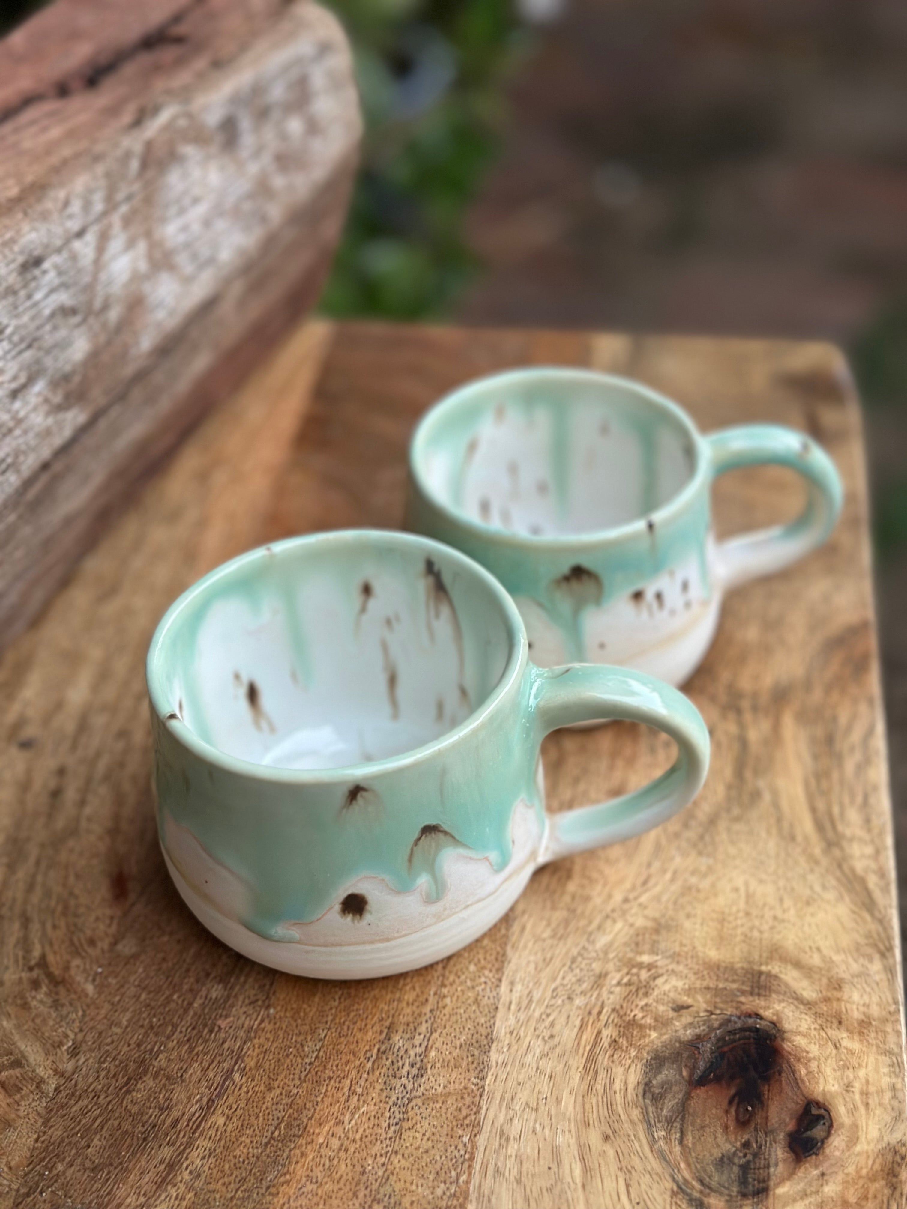 Pair of Mugs | Handmade Ceramic Tableware | Morning Mist