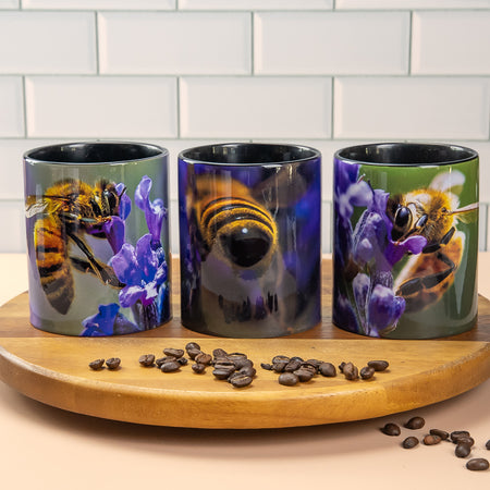 Honeybee and Lavender Coffee Mugs