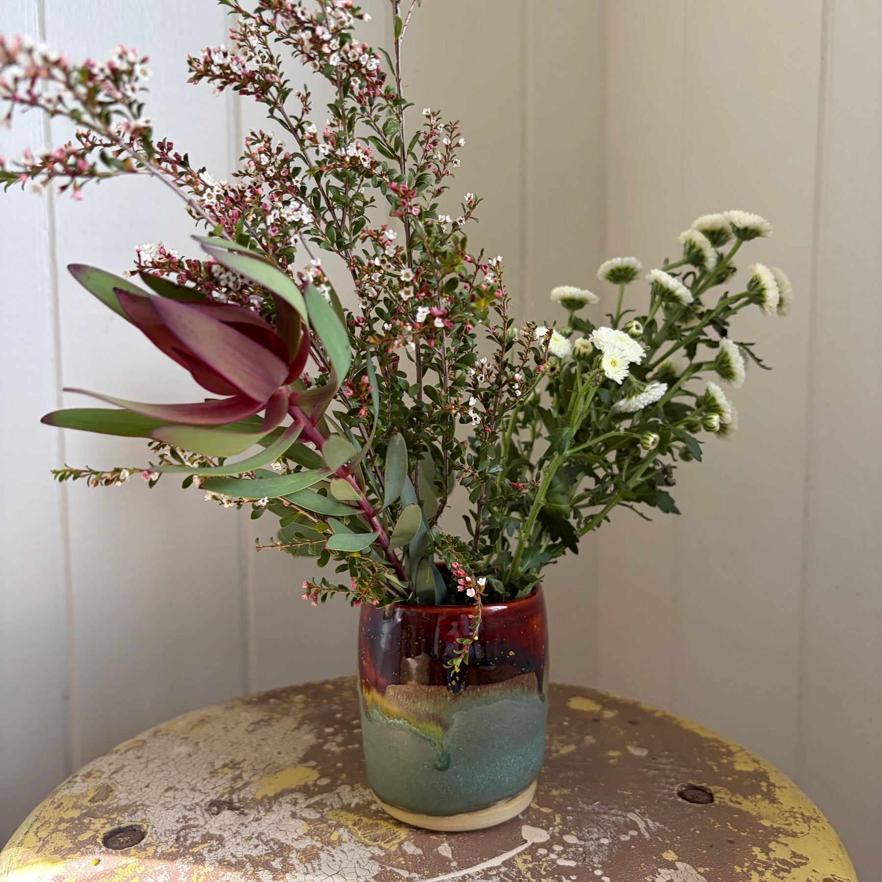 Handmade Australian Clay Vase - Earthy Tones