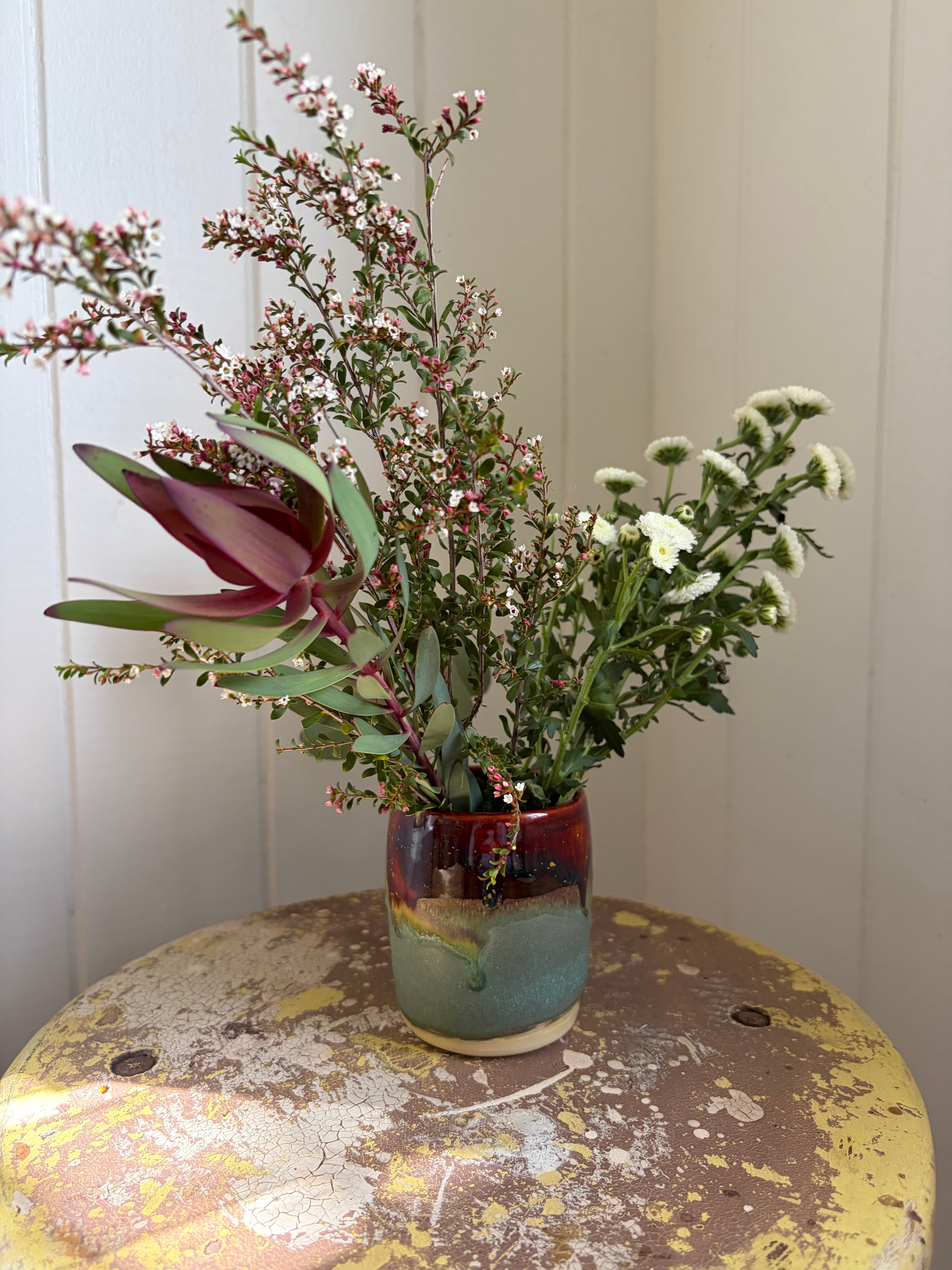 Handmade Australian Clay Vase - Earthy Tones