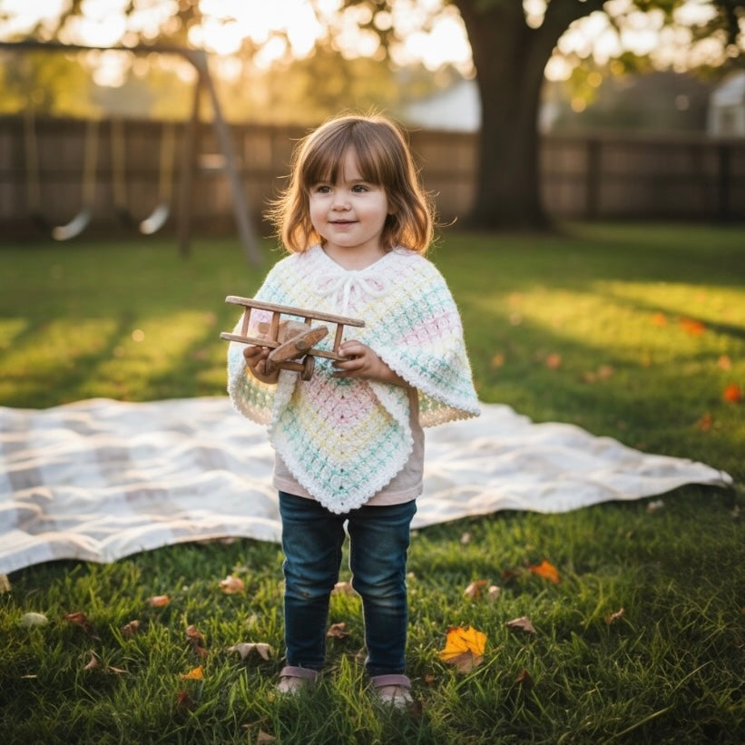 Rachel | Handmade | Crochet  Poncho 1-2 years
