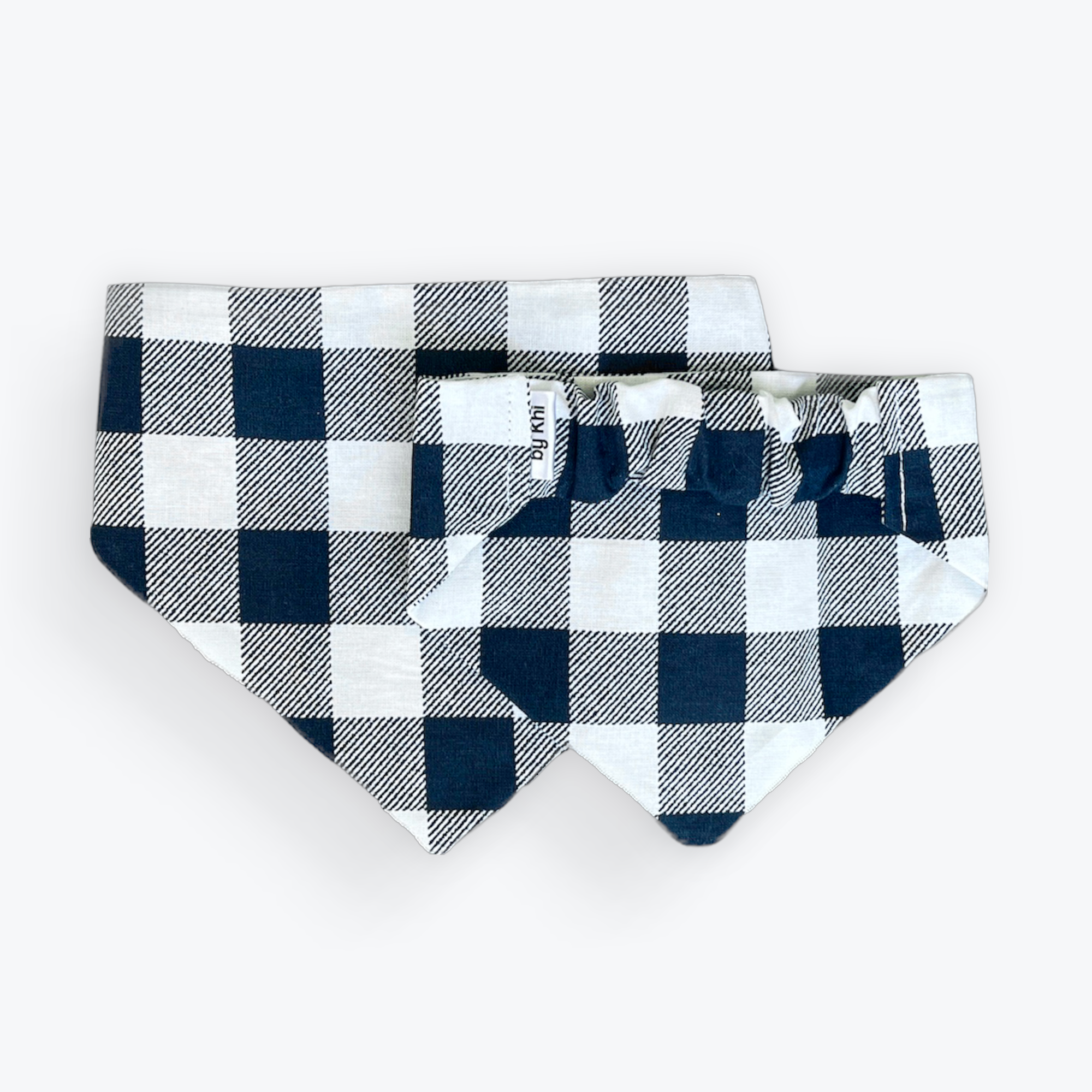 Navy Gingham - Dog Scrunchie Bandana