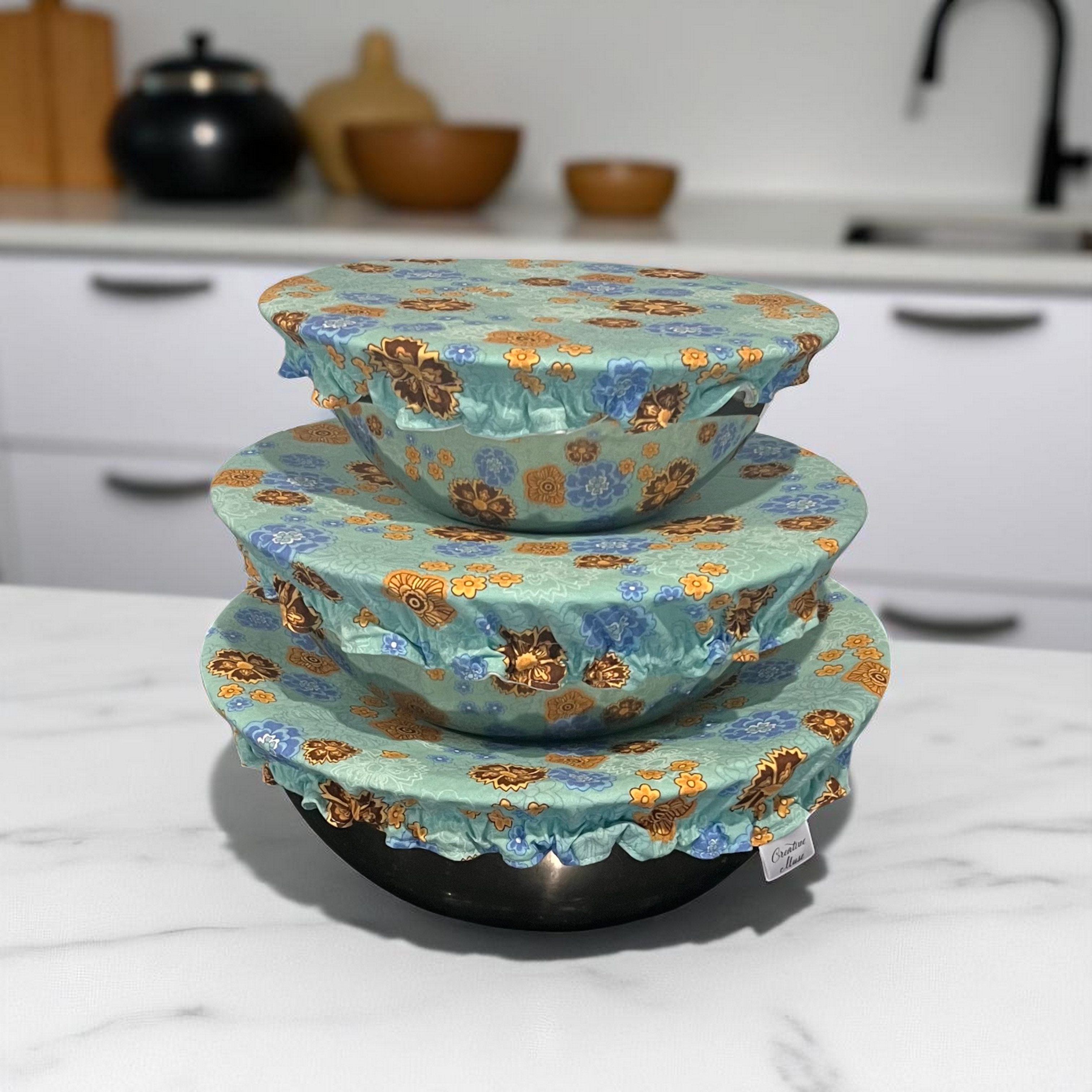 Reusable Fabric Bowl Covers – Set of 3 | Flower power
