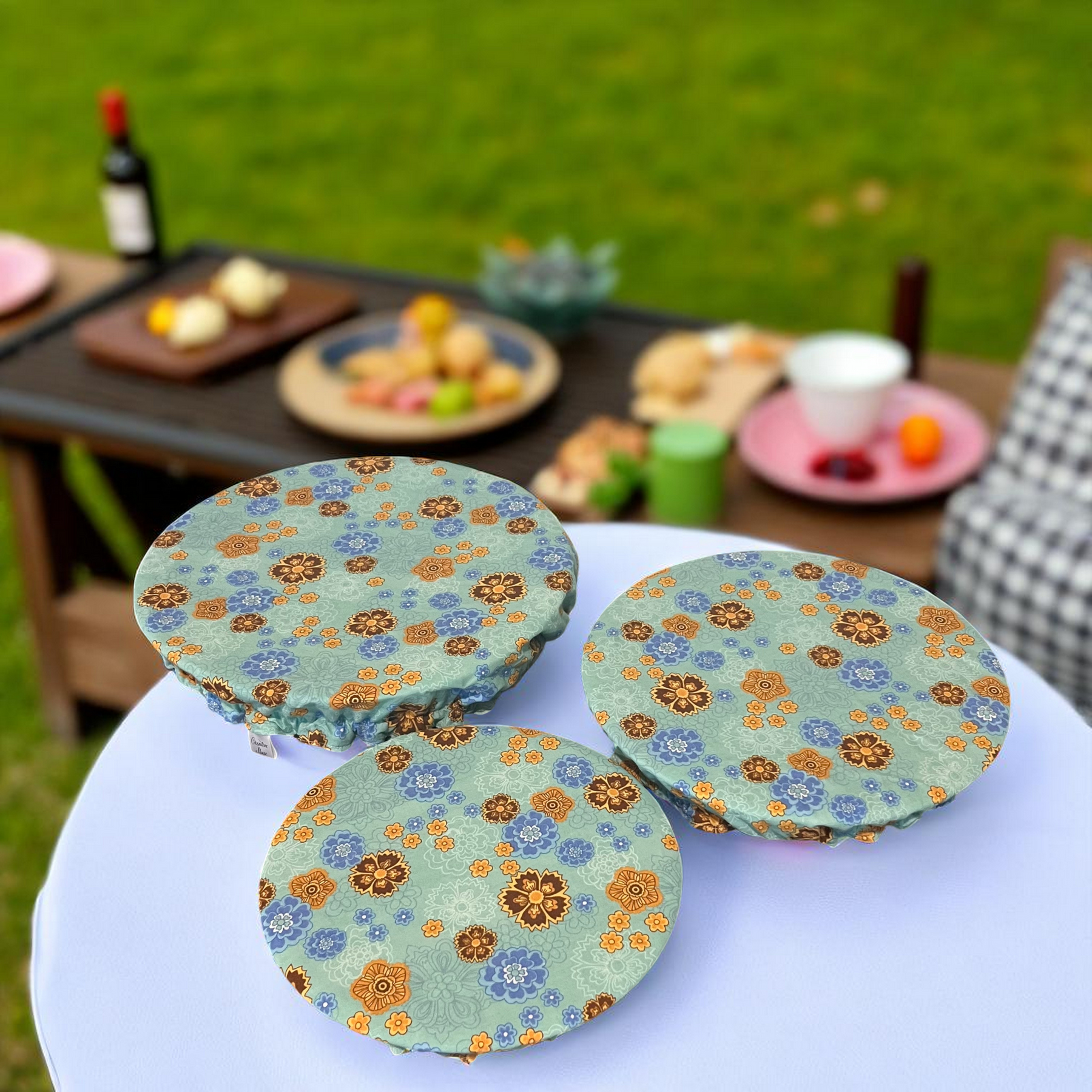 Reusable Fabric Bowl Covers – Set of 3 | Flower power