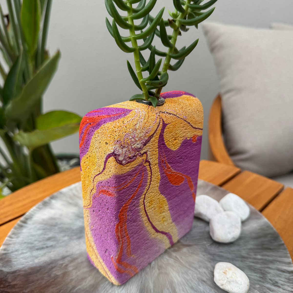 The Lava Room hand sculpted concrete test tube vase