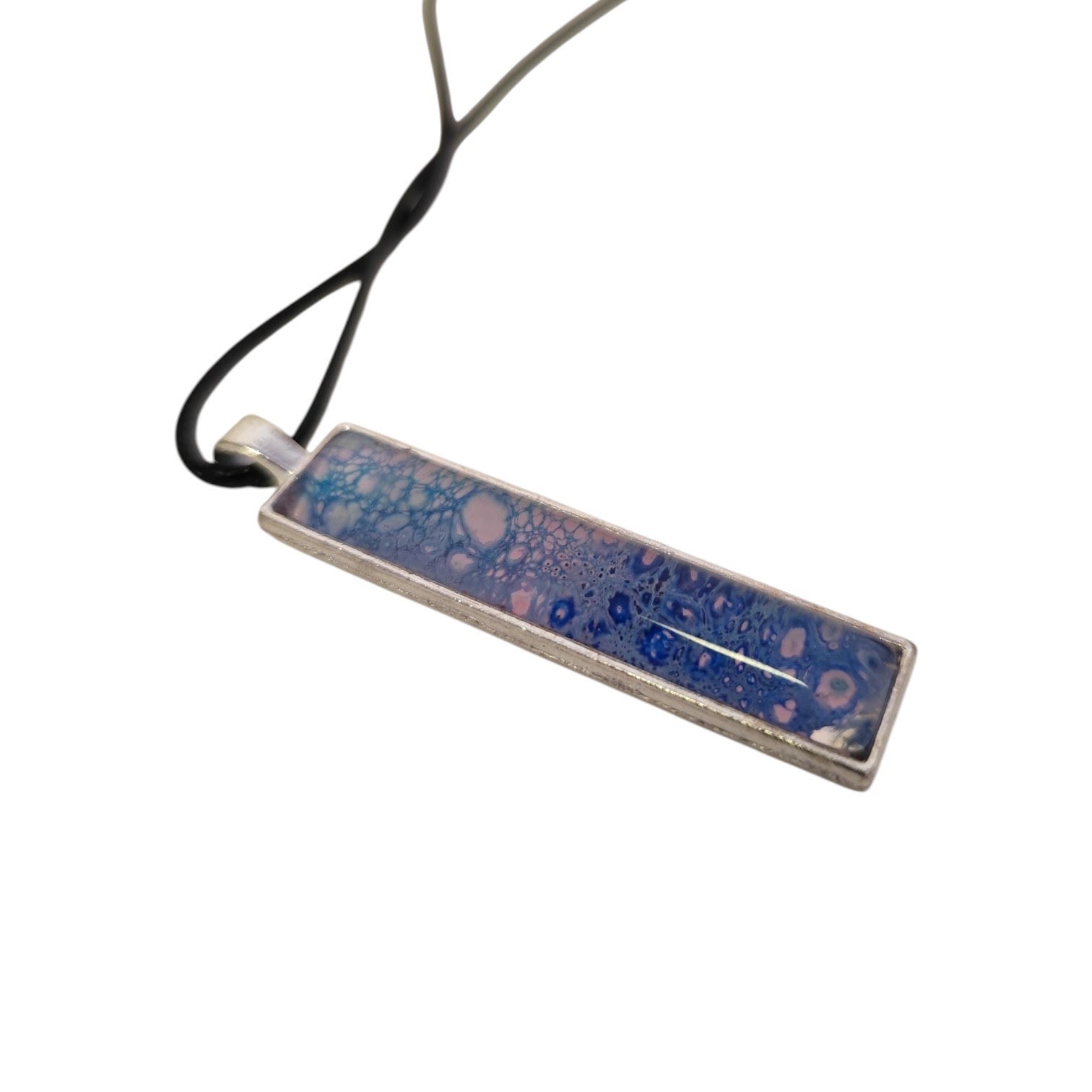 Blue Hand Painted Pendant Necklace