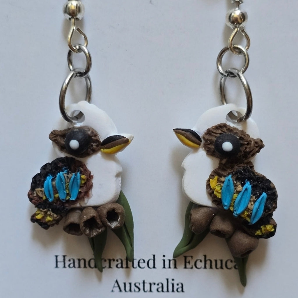 Australian Kookaburra Earrings/ Handmade Lightweight Native Australian Jewellery