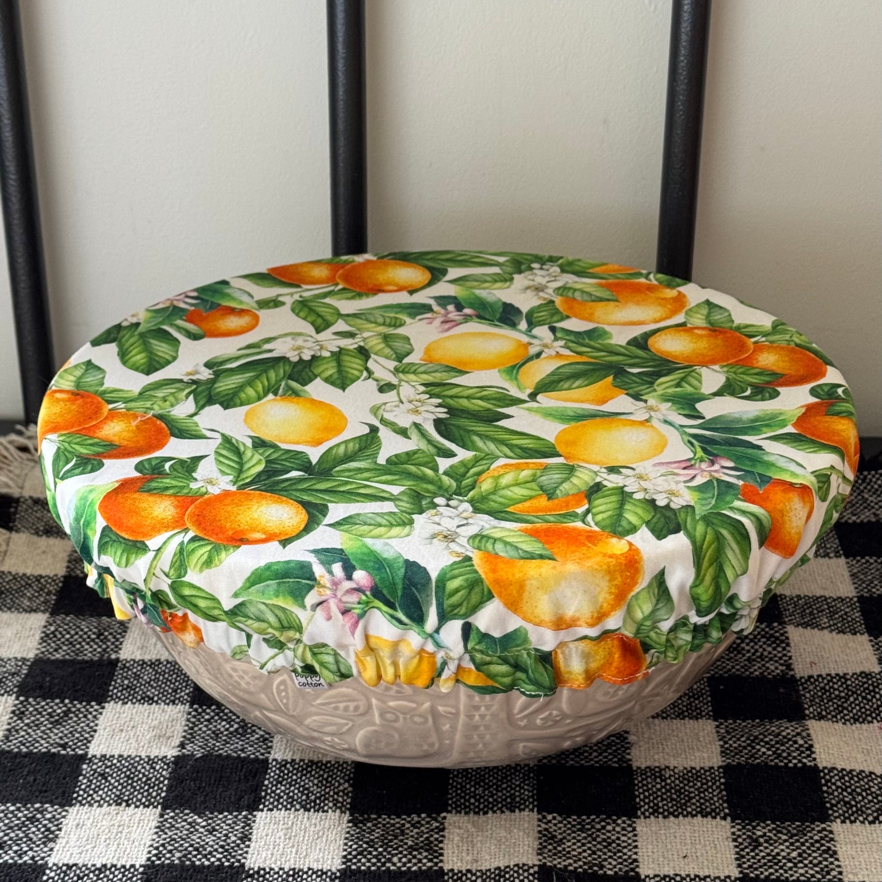 Oranges and Lemons Reversible Cotton Bowl Cover