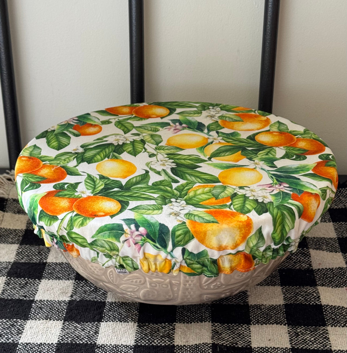 Oranges and Lemons Reversible Cotton Bowl Cover