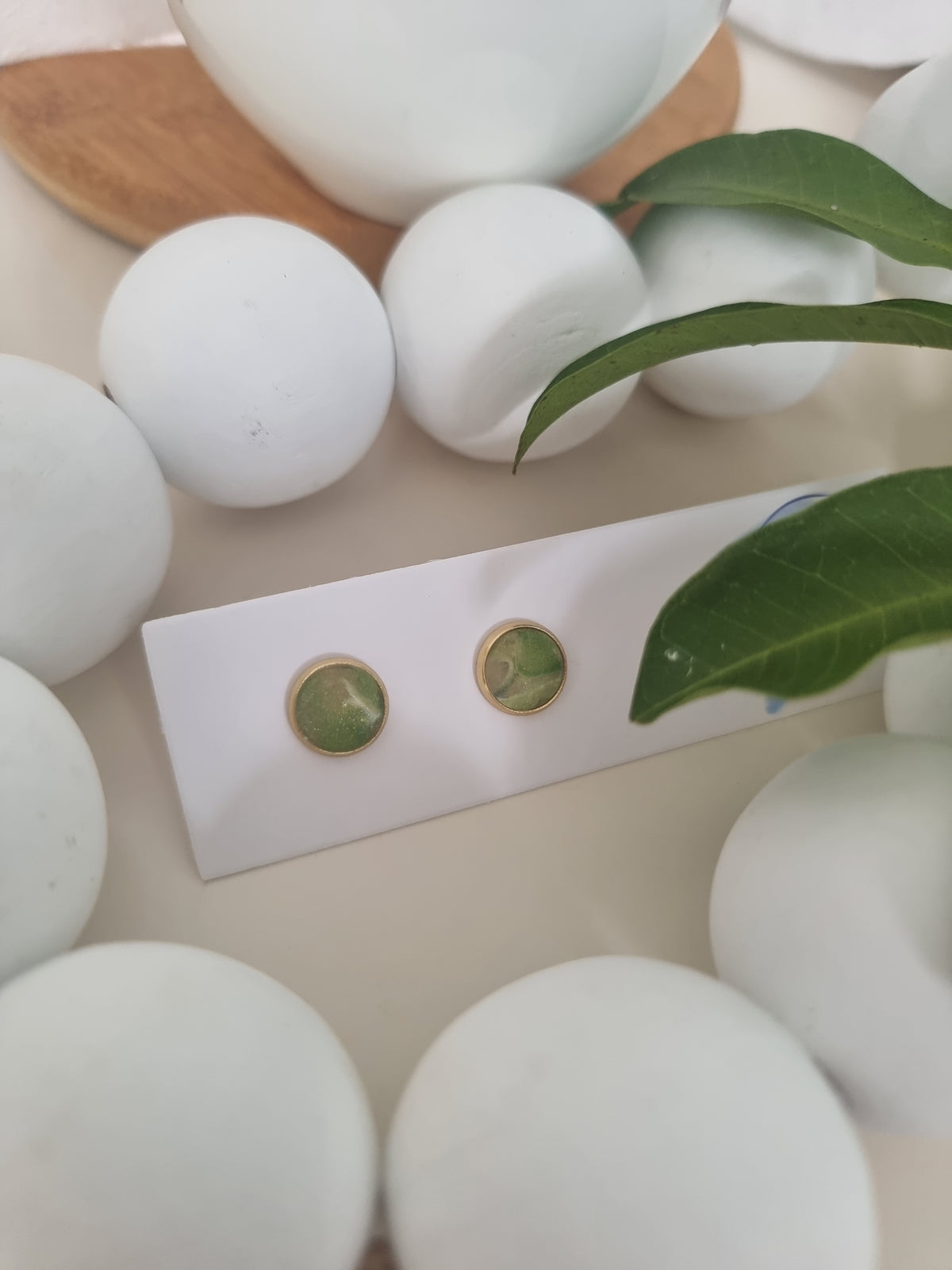 Sage Marble Studs