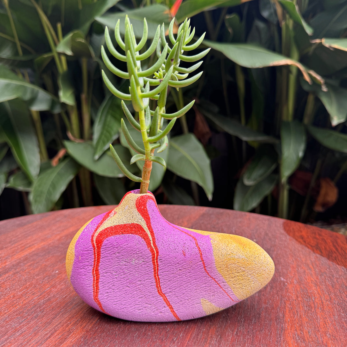Lava Bird hand sculpted concrete test tube vase