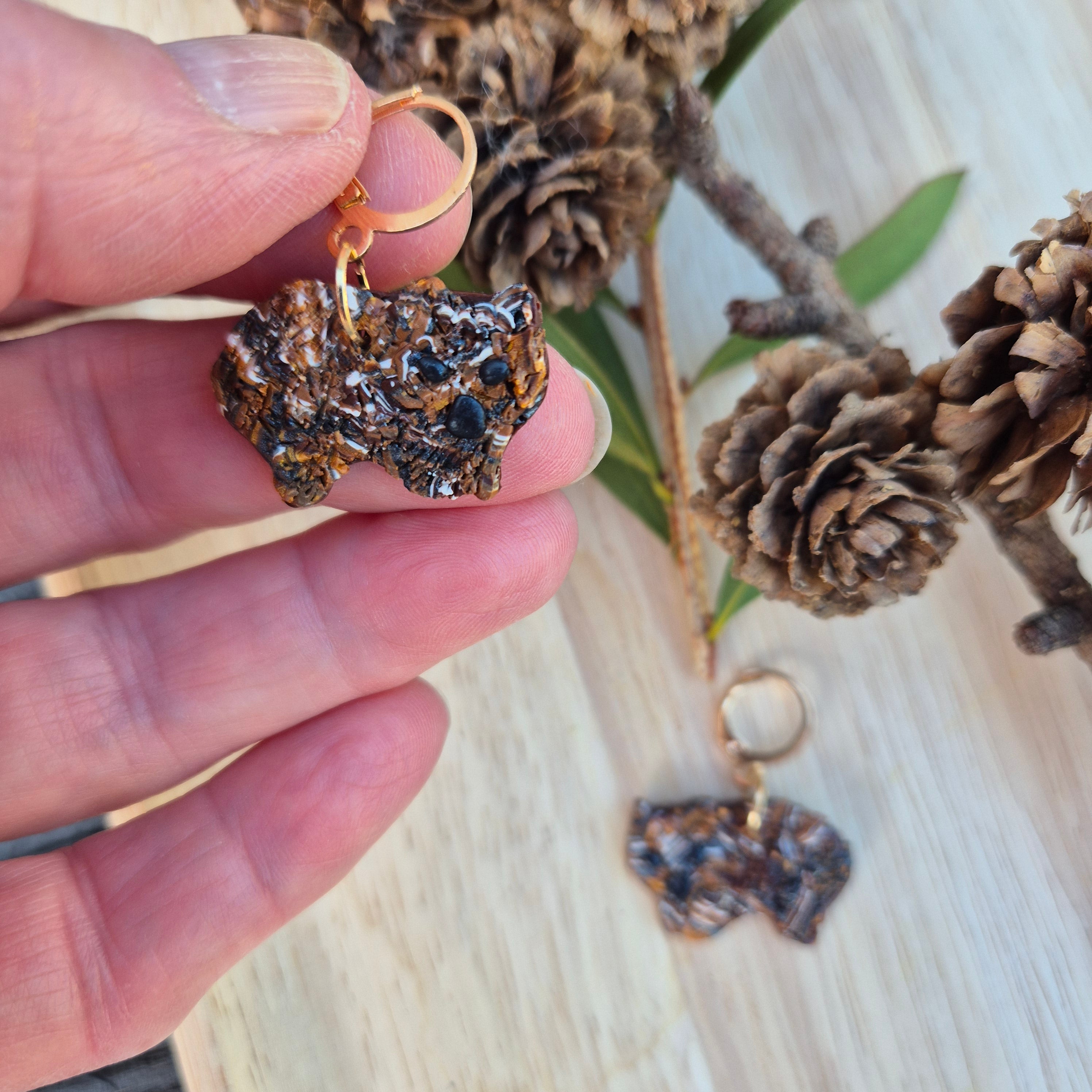 Wally Wombat Dangle Earrings