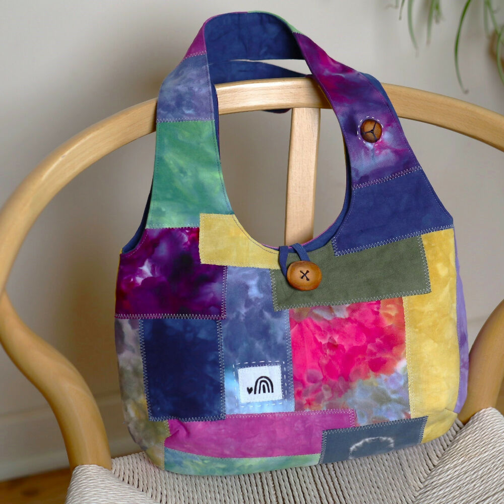 Ice Dyed Patchwork Boho Bag