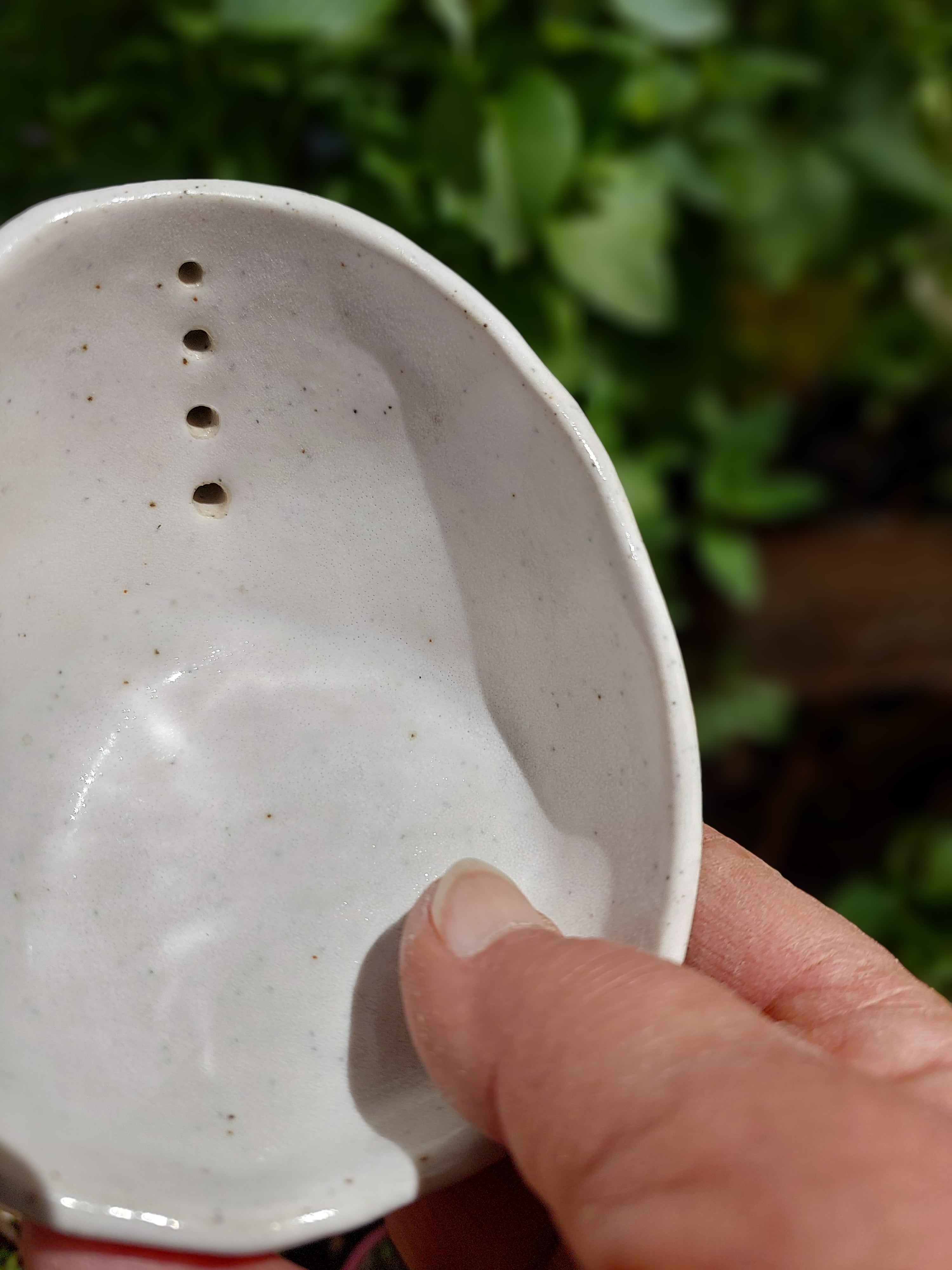 Herb stripper | White Ceramic Herb Stripper with 3 Holes