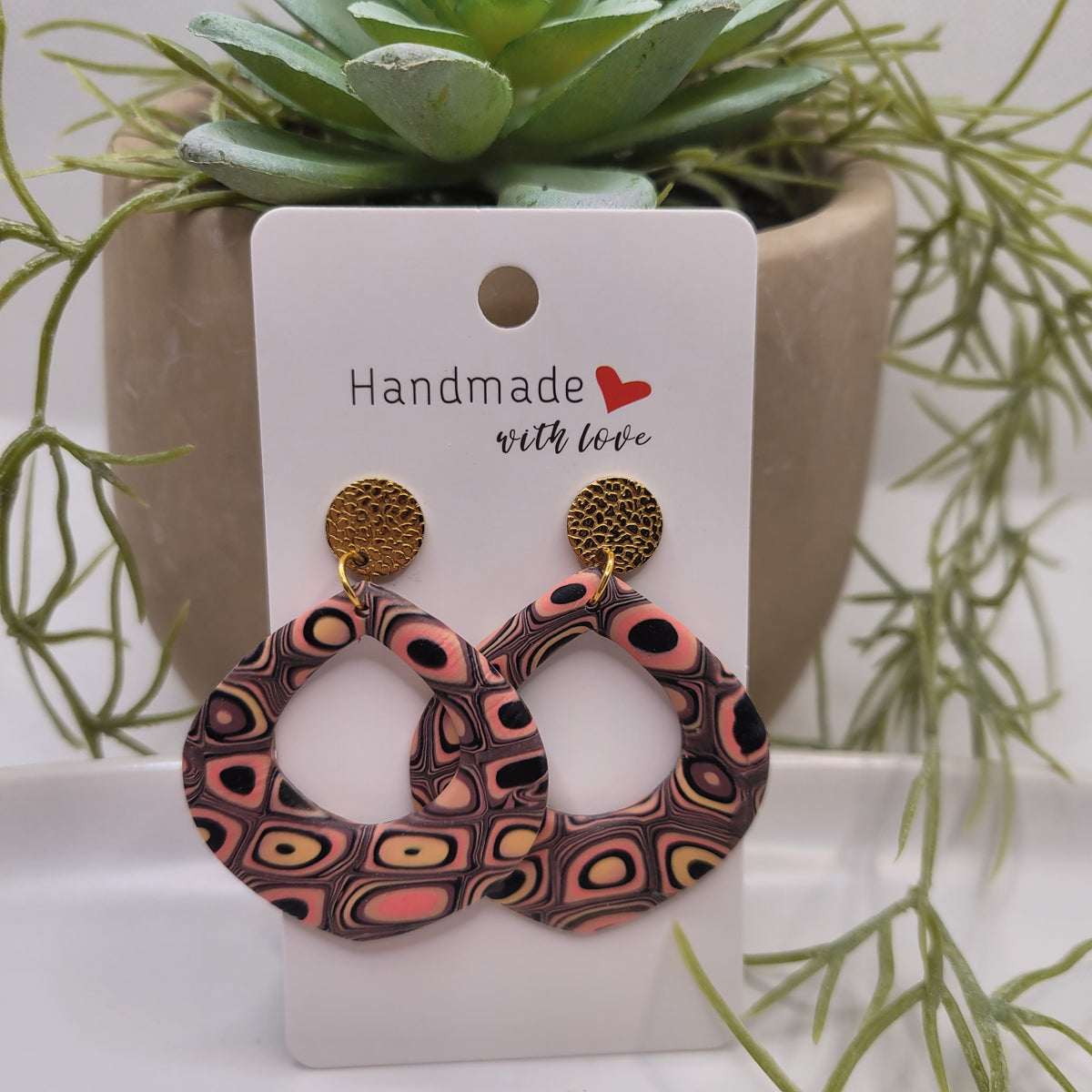 Red Retro Polymer Clay Earring Collection