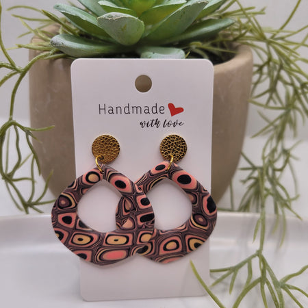 Red Retro Polymer Clay Earring Collection