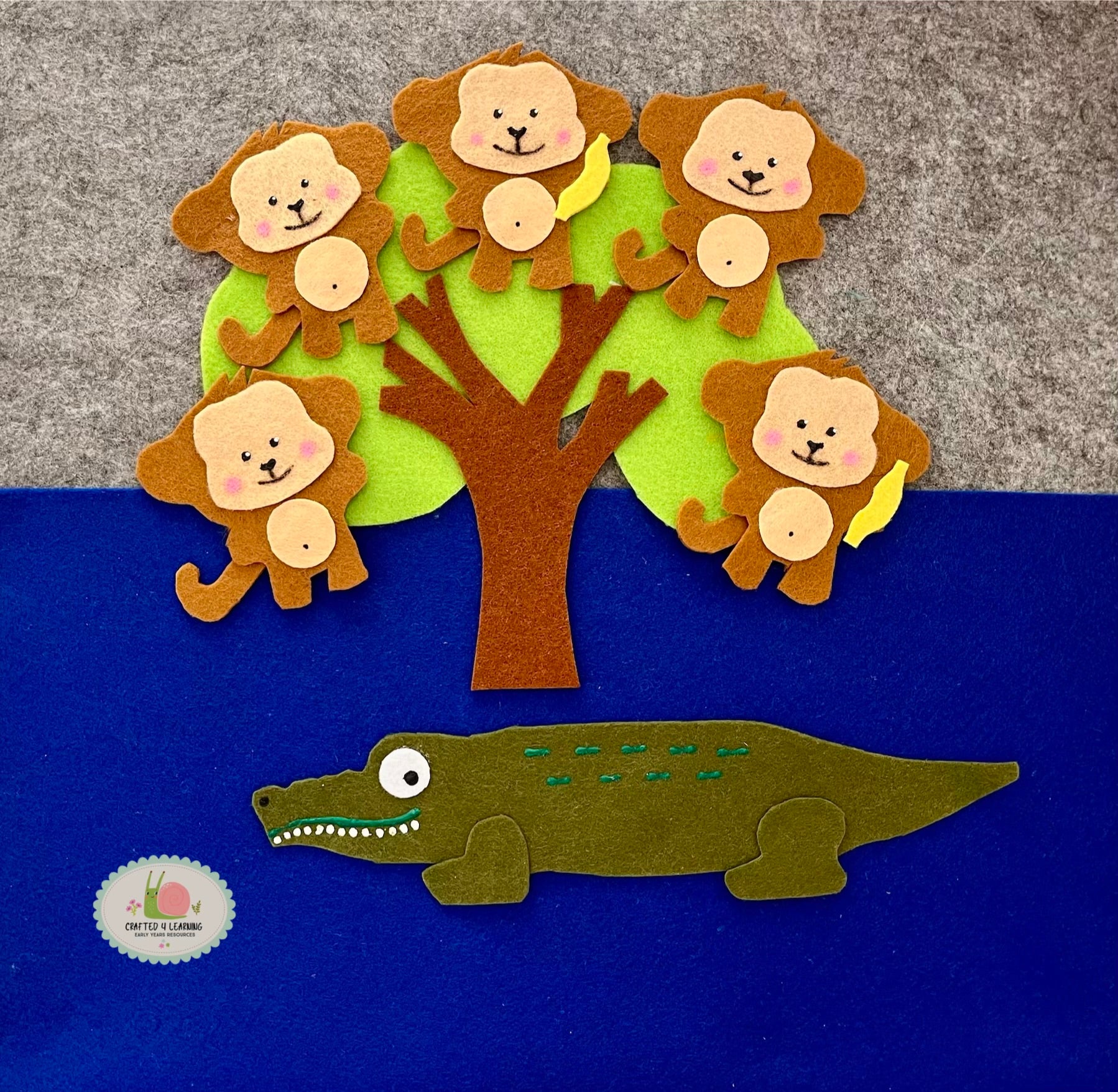 5 Cheeky Monkeys 2 in 1 Felt Board Set