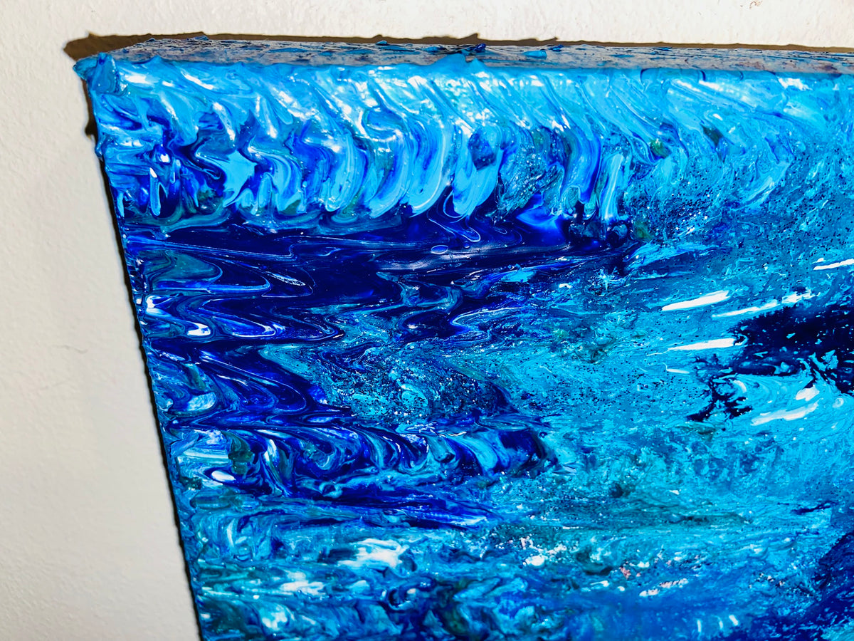 Ripples 2 ORIGINAL CANVAS PAINTING 25.4x25.4x3.5cm by Margo Humphries