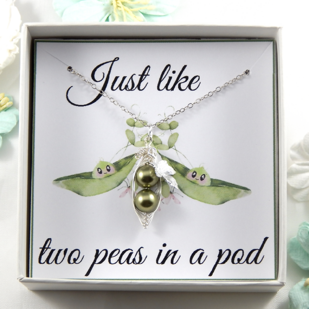 Two Peas in a Pod Best Friends Necklace