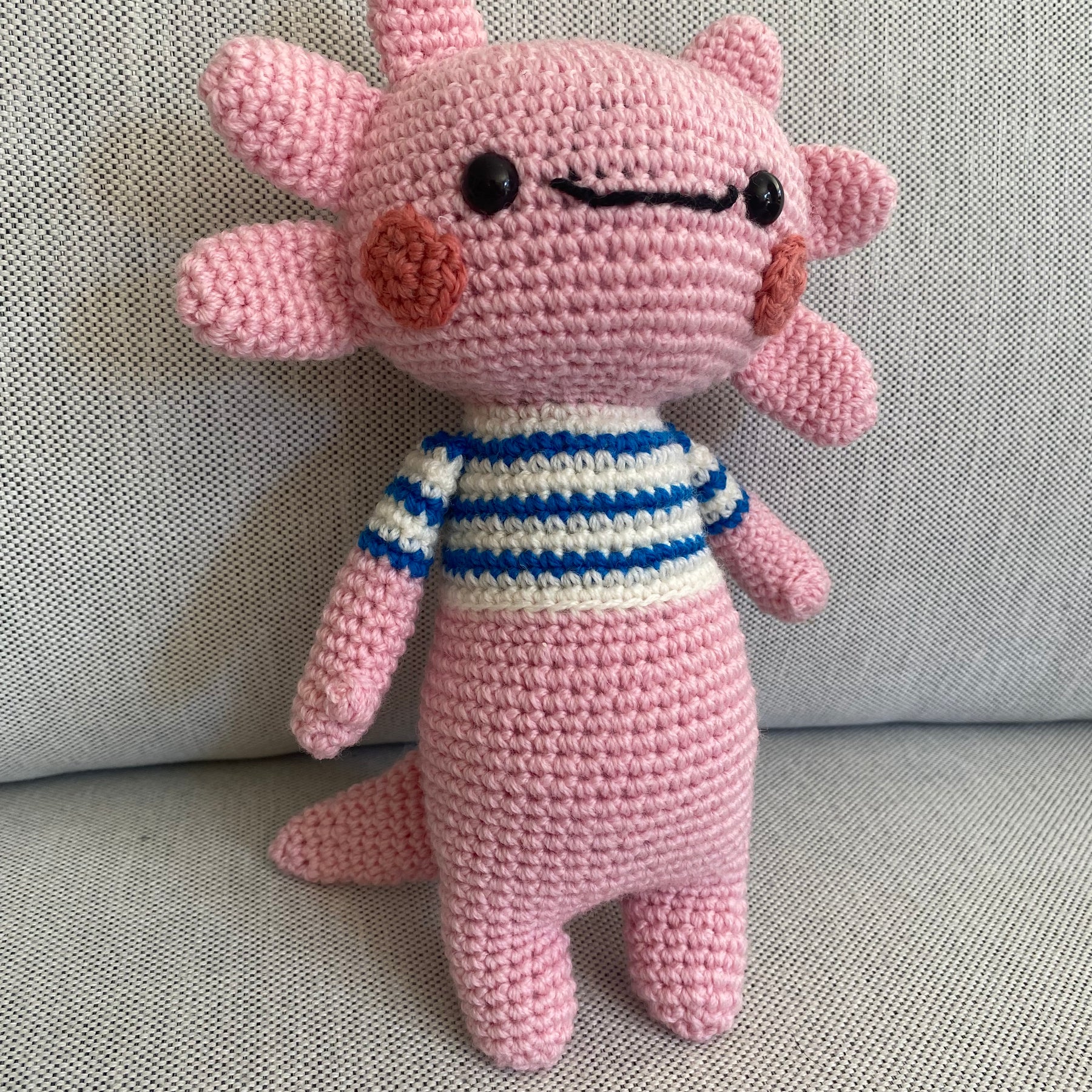Florence the Axolotl - crocheted toy