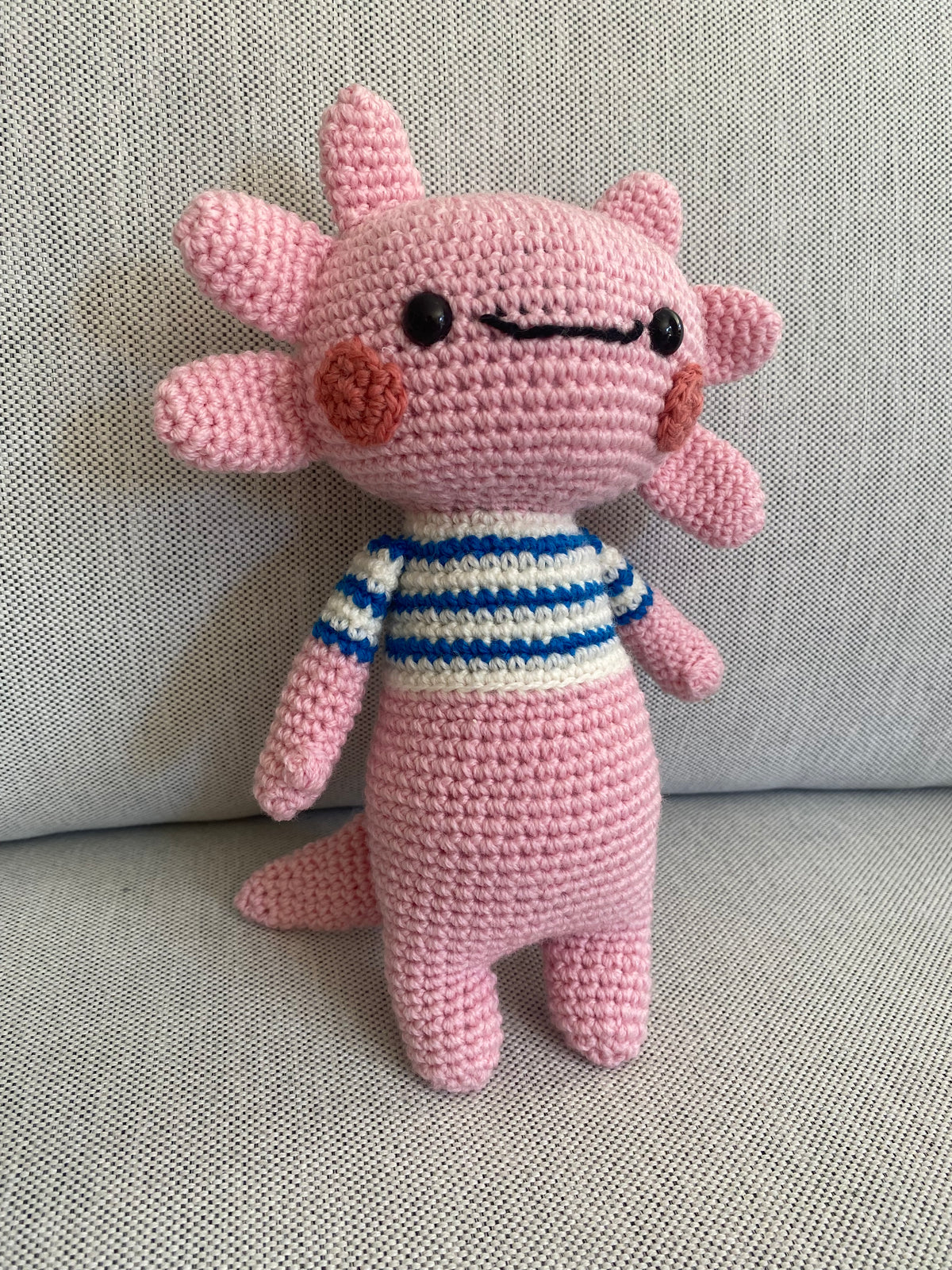 Florence the Axolotl - crocheted toy