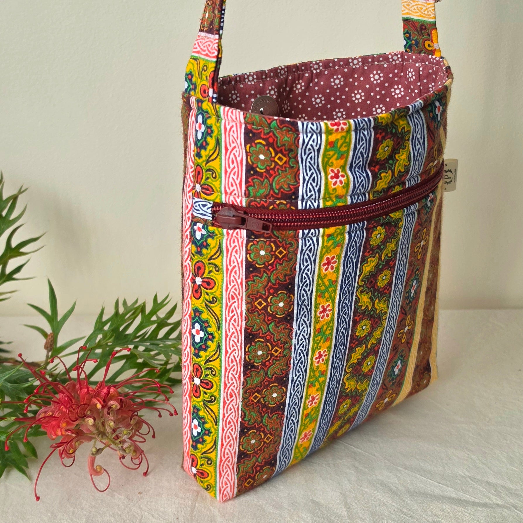 Upcycled Crossbody Bag- Made With 100% Pre-Loved Fabrics