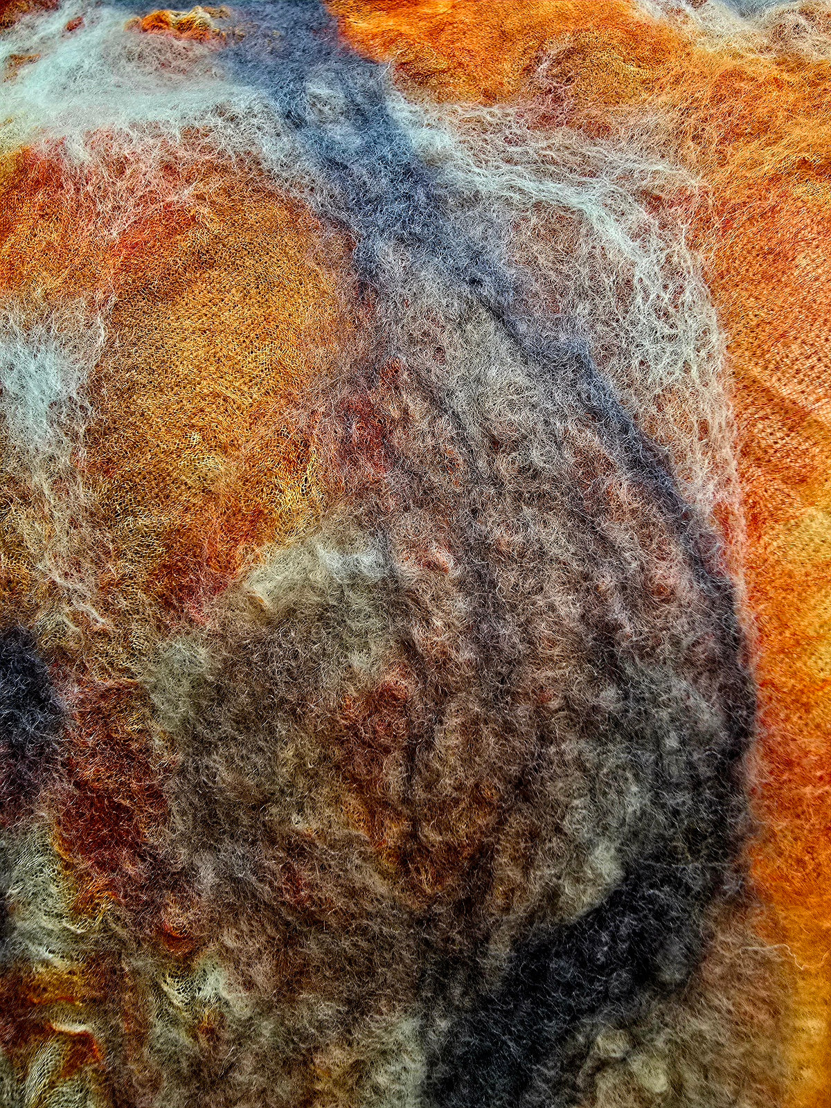Nuno Felt Wool & Silk Scarf – Earth & Stone Inspired