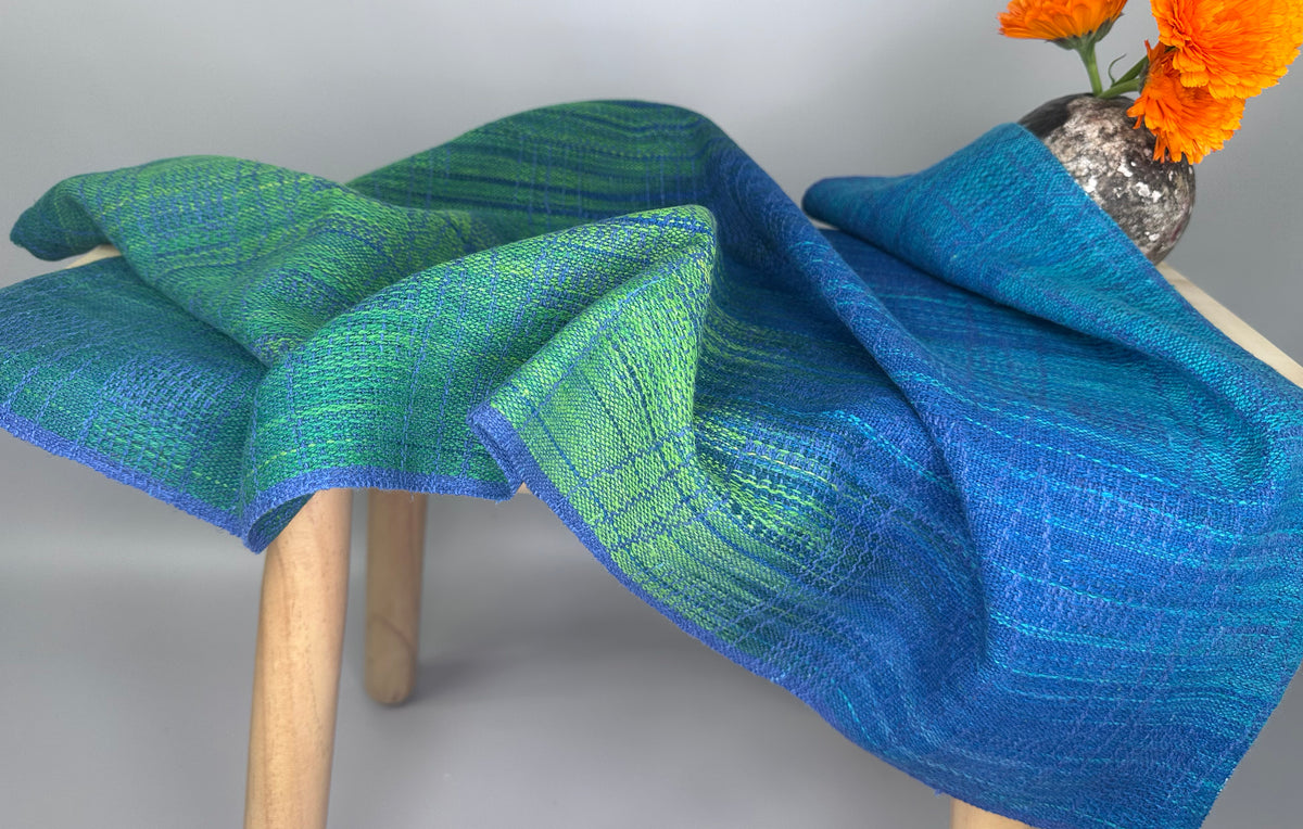 Hand-Dyed and Handwoven Linen/Cotton Tea Towels