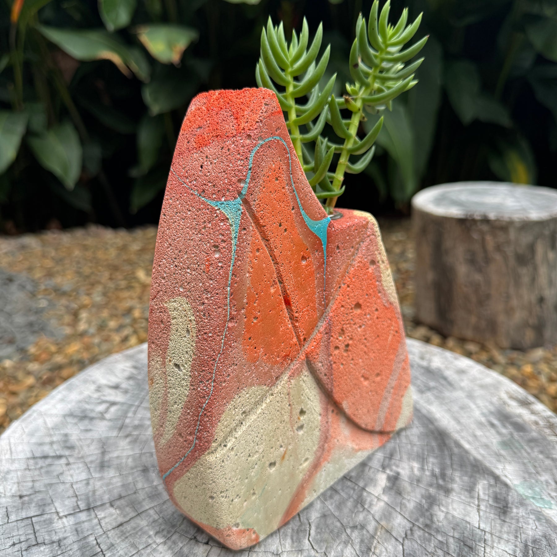 Desert Canyon hand sculpted concrete test tube vase
