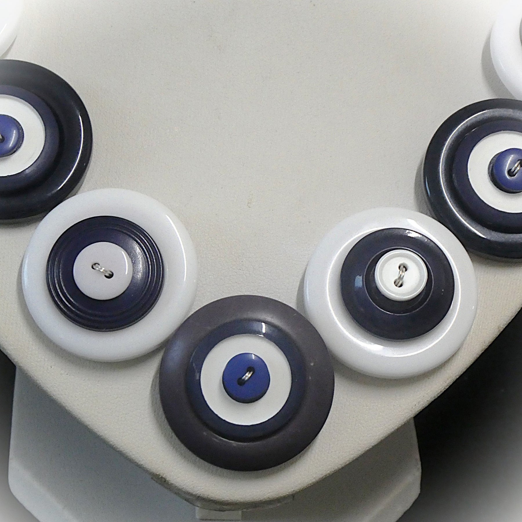 Button necklace - In the Navy