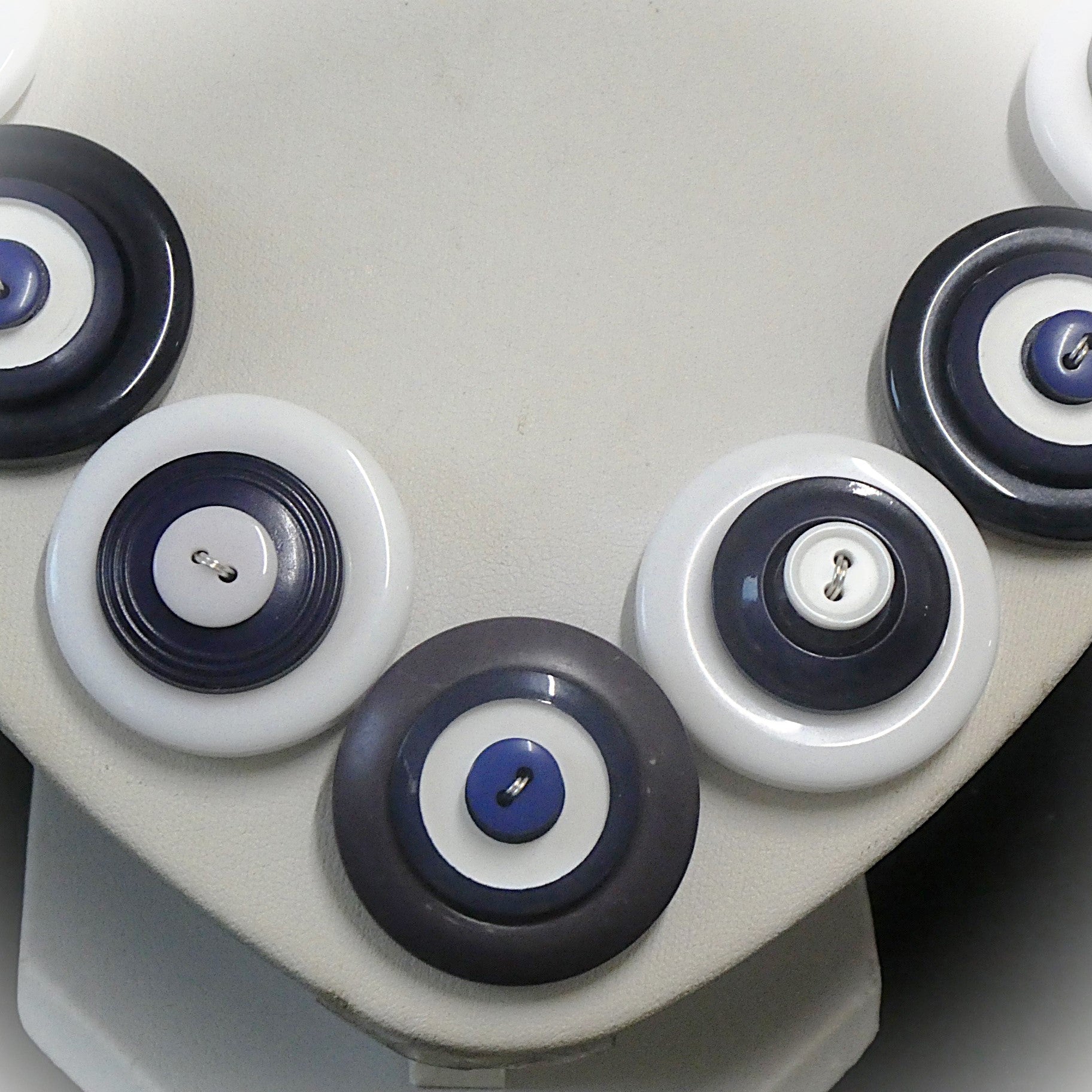 Button necklace - In the Navy