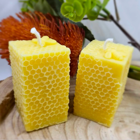 Square honeycomb Beeswax candle