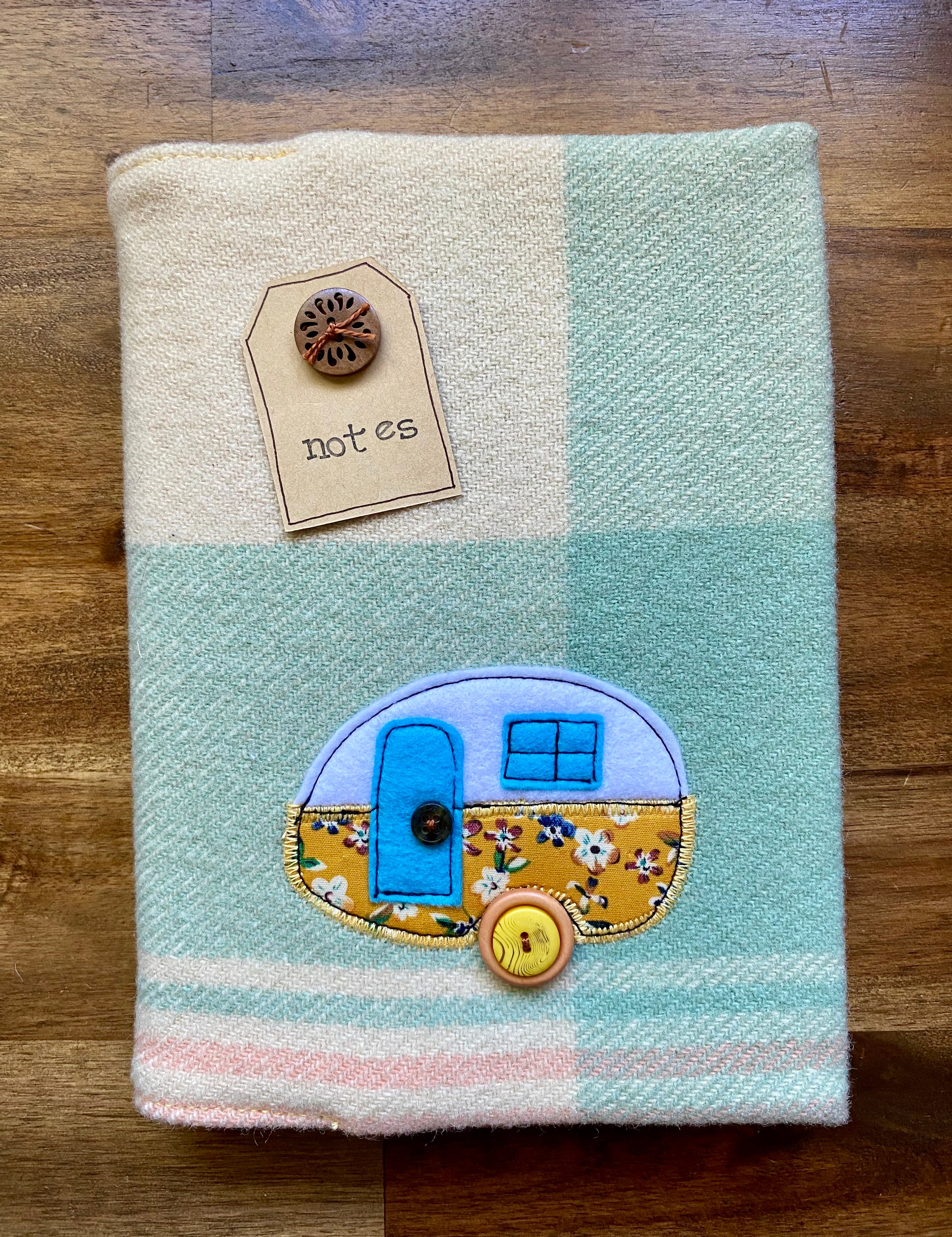 A5 Upcycled Notebook Vintage Caravan - Multi