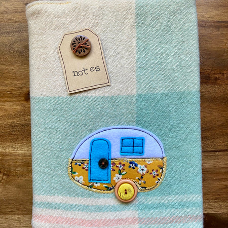 A5 Upcycled Notebook Vintage Caravan - Multi