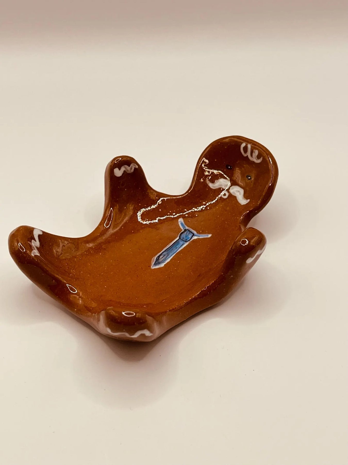 Handmade Gingerbread Man spoon/brush rest or small dish