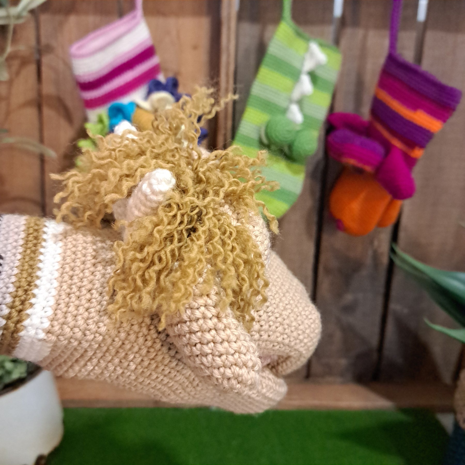 Crochet hand puppet/ toy/ highland cow