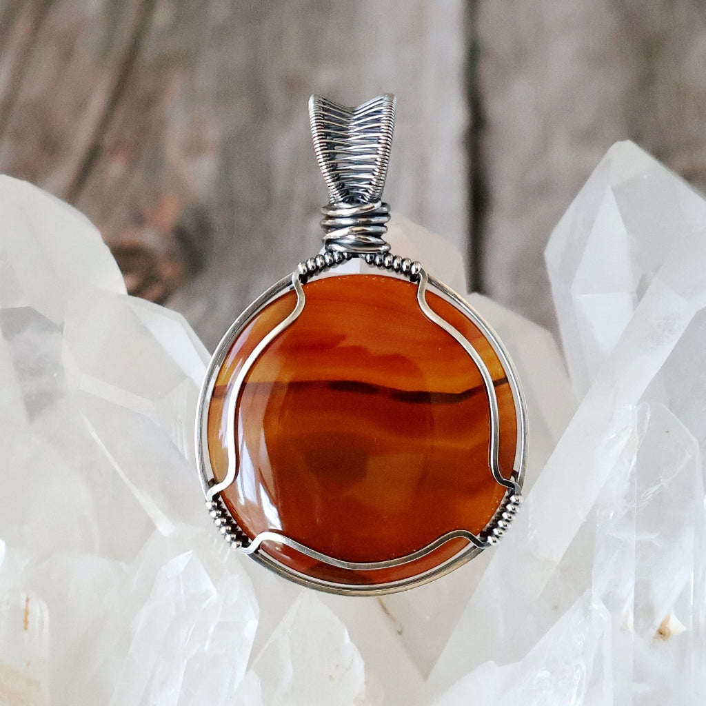 Handcrafted Carnelian Pendant - Talisman of Vitality