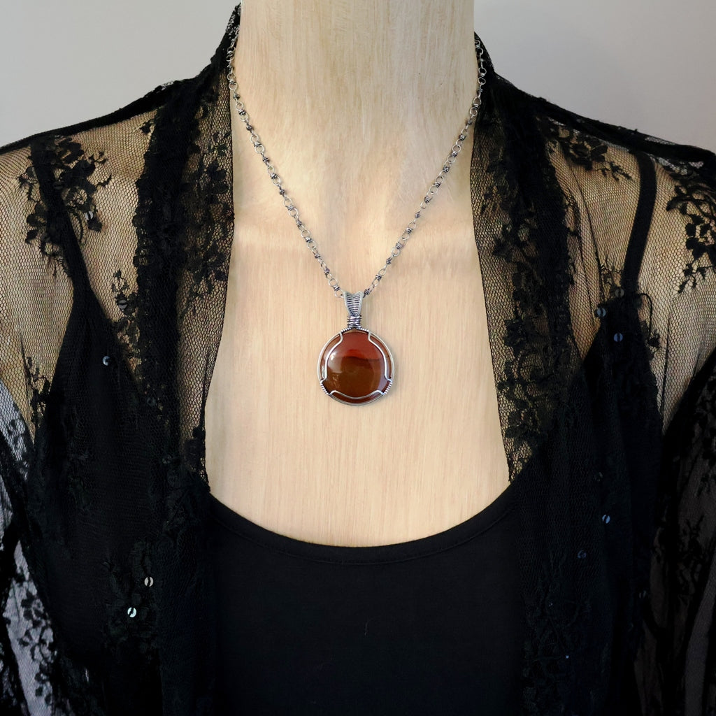 Handcrafted Carnelian Pendant - Talisman of Vitality