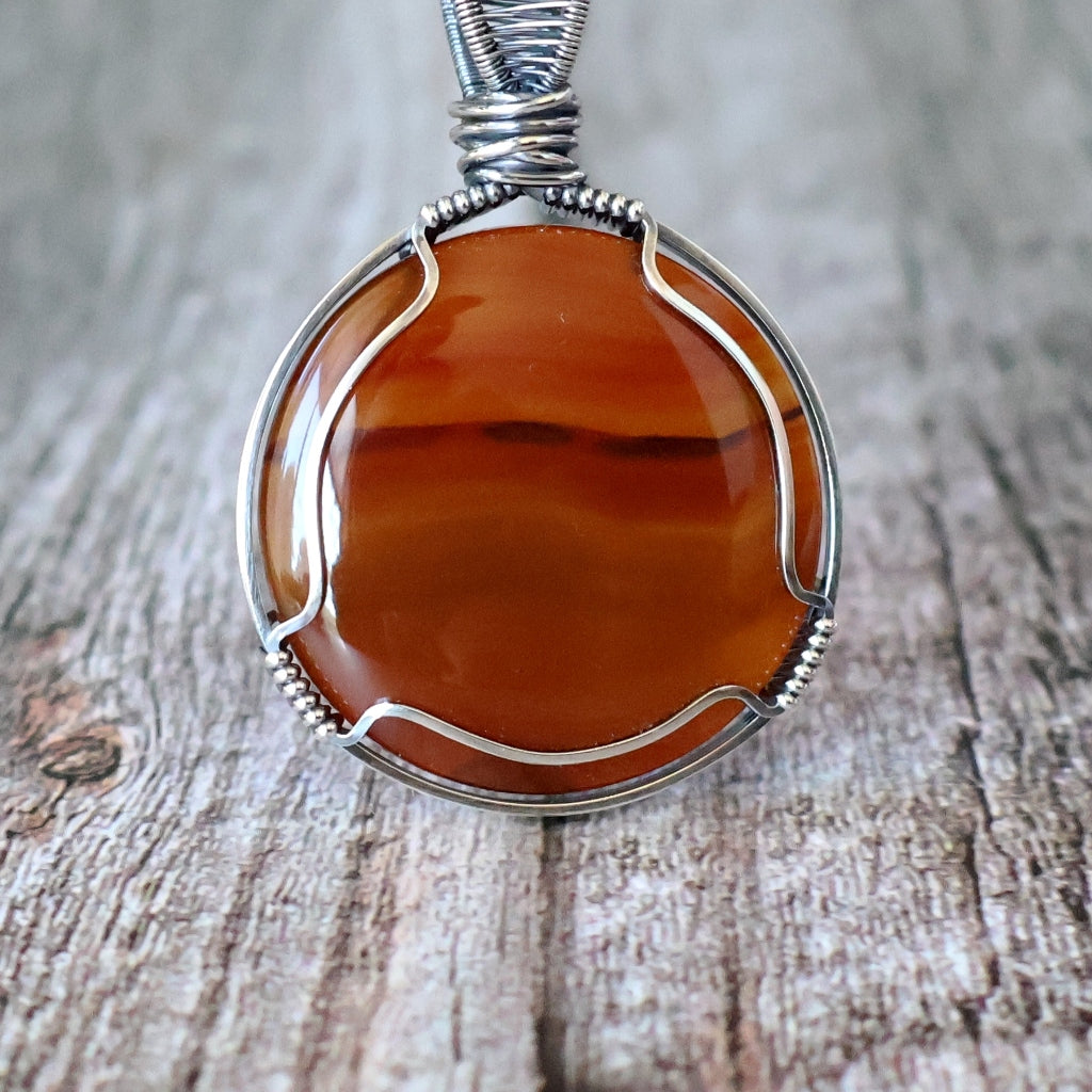 Handcrafted Carnelian Pendant - Talisman of Vitality