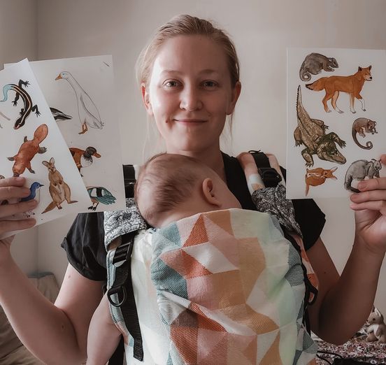 Organic cotton tee shirts for kids in unique hand illustrated designs - sizes 4-9