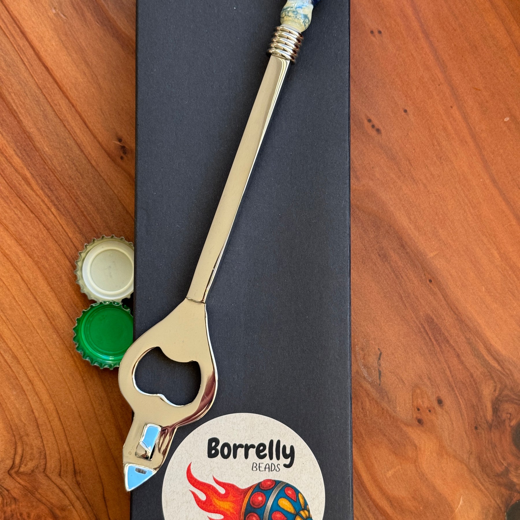 BEER BOTTLE OPENER with handmade BORRELLY BEAD #604