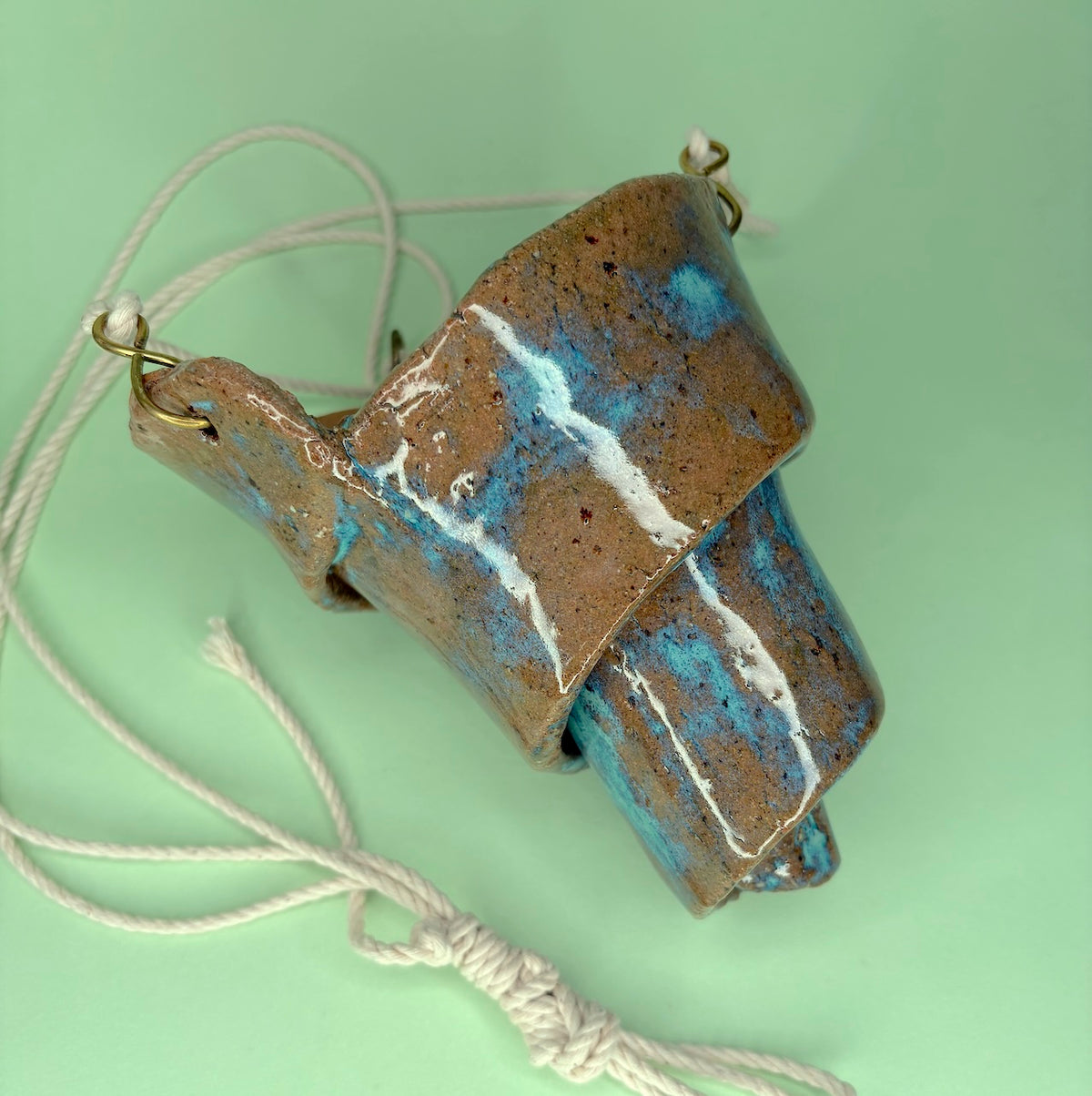 Ceramic hanging orchid pot – spiral design