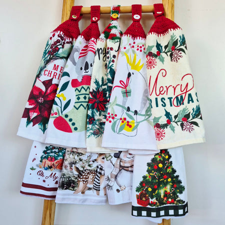 Kitchen Hand Towel | Christmas | Hanging | SINGLE LAYER - 9 Styles
