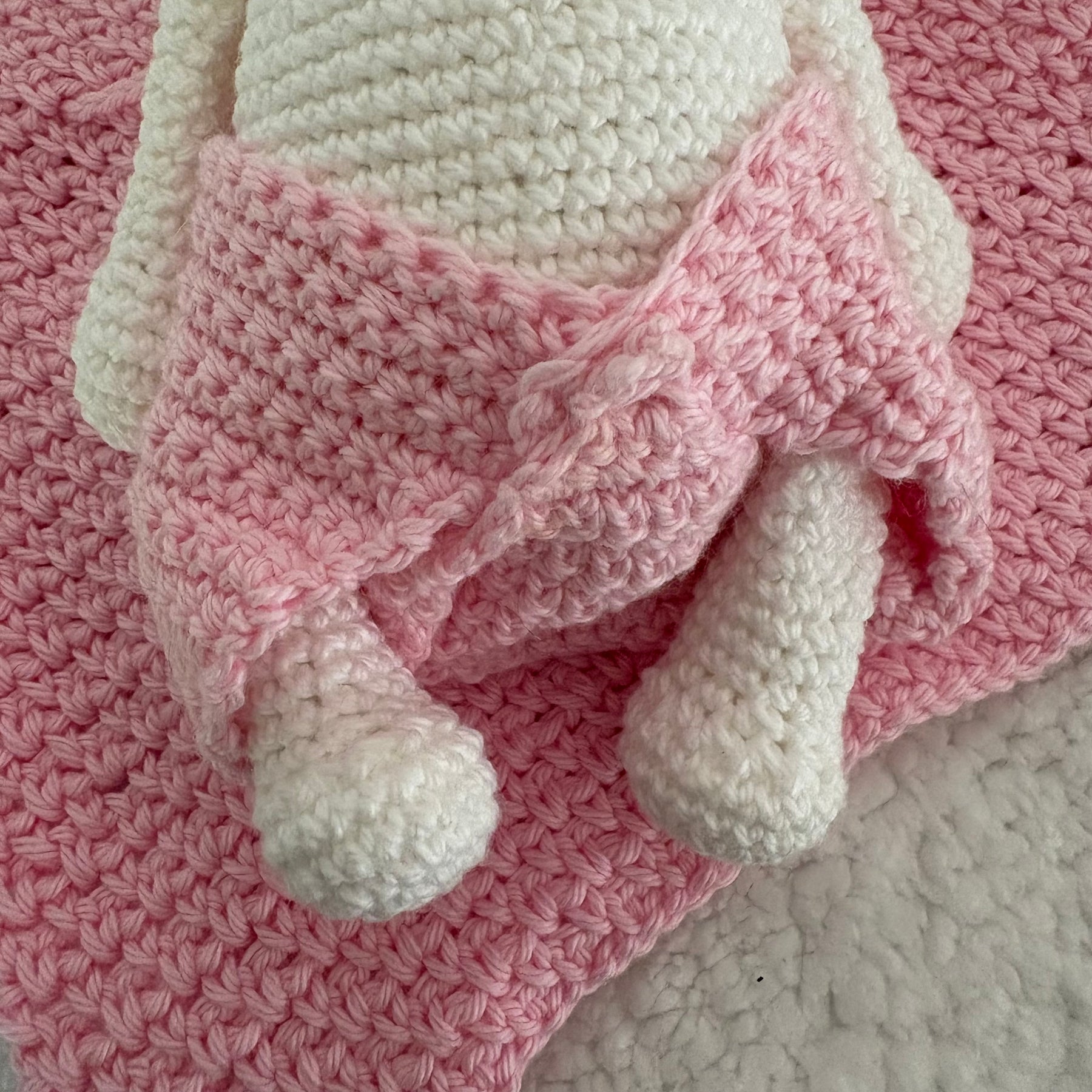 Baby bunny with dummy and blanket