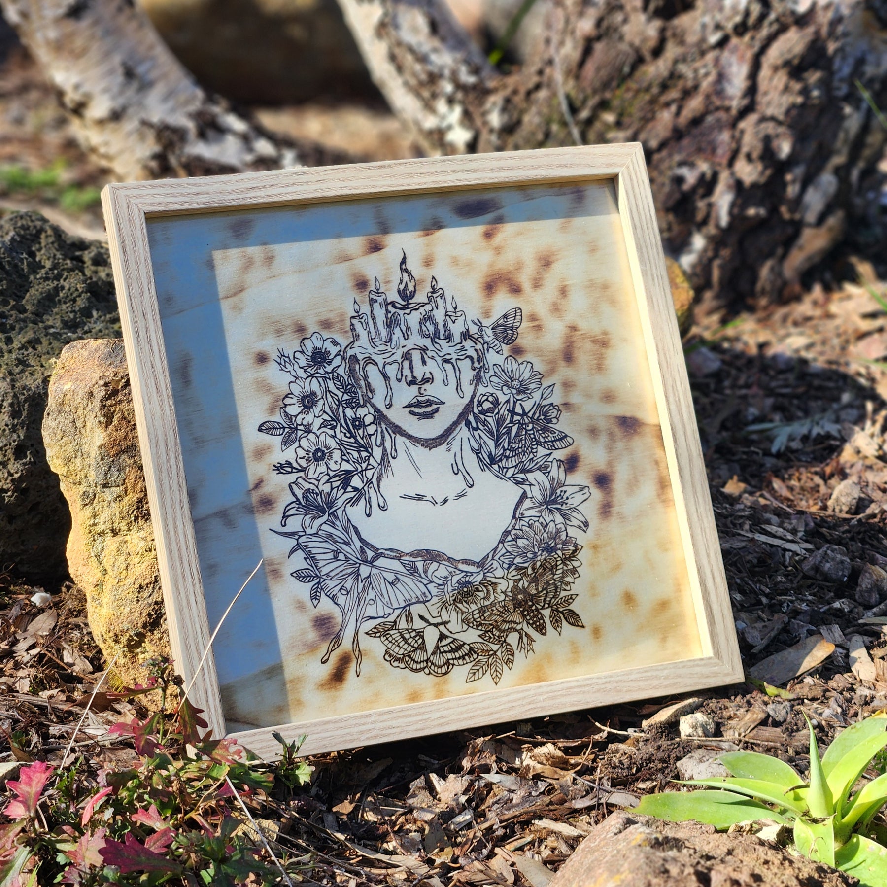 Pagan goddess Wood Burn Art