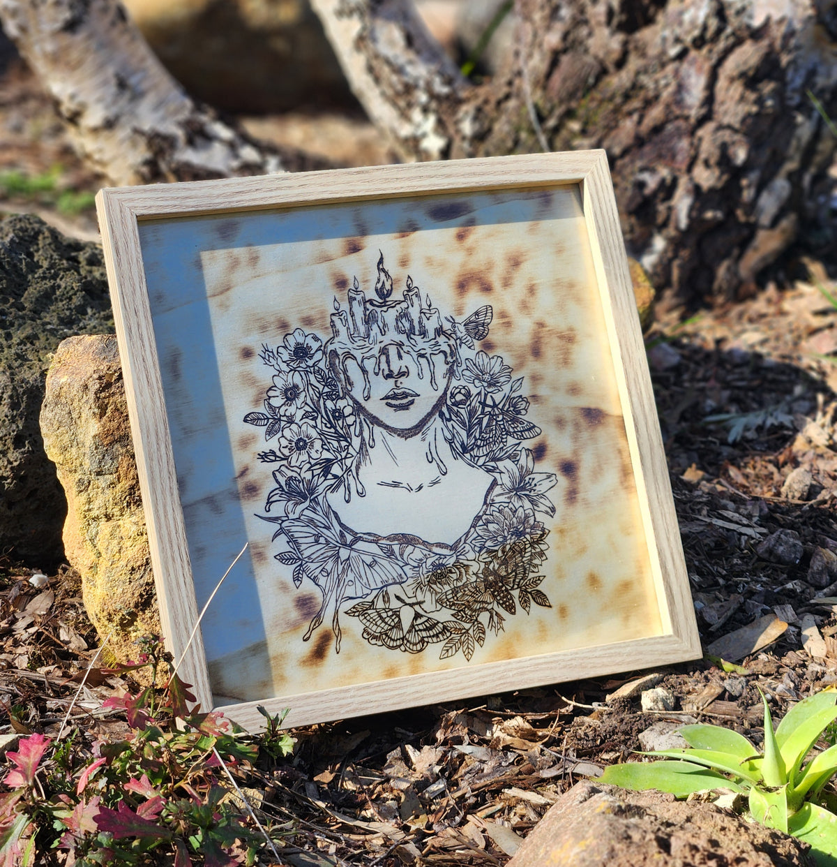 Pagan goddess Wood Burn Art