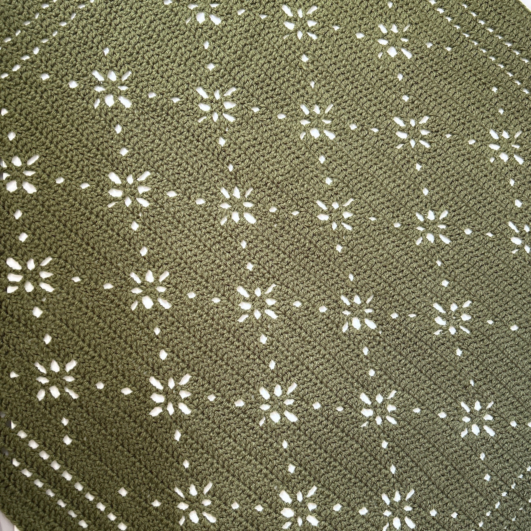 Forest Fields,  Handmade Forest Sage Green Crochet Baby Blanket, Modern Nursery Blanket