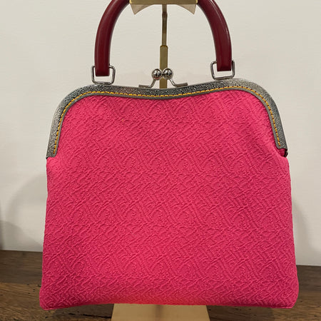 Pink Crimplene 1960s Mod Handbag