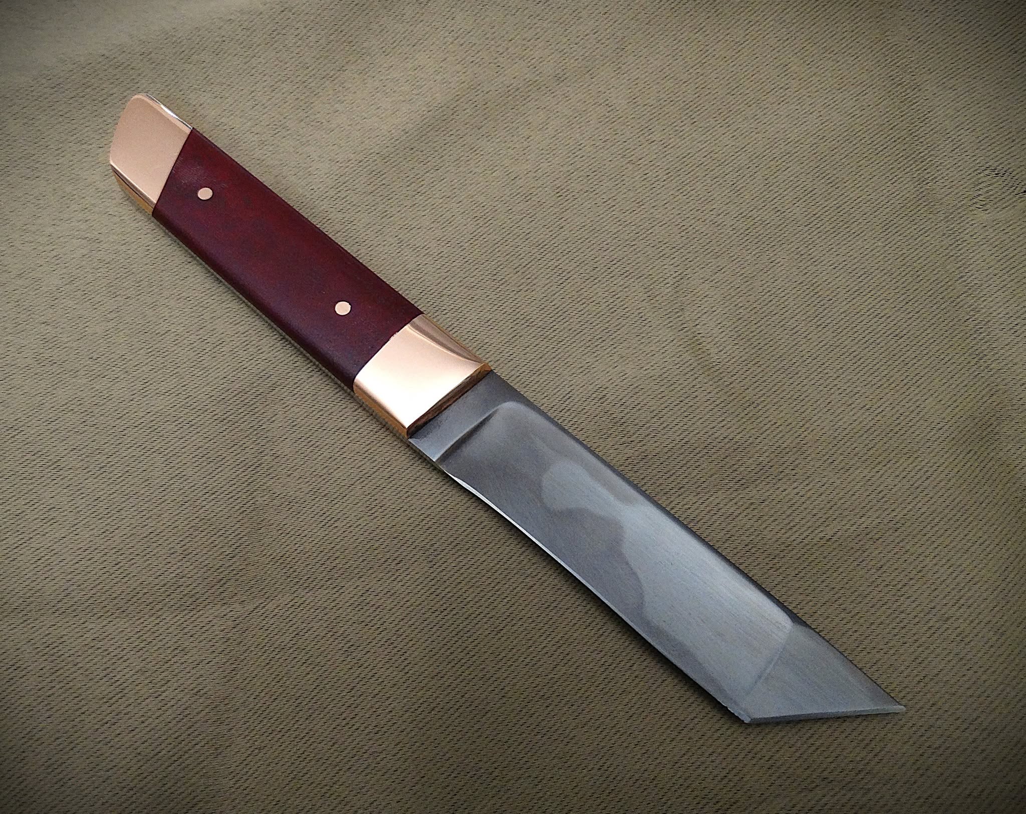Tanto fixed blade knife art leather wood